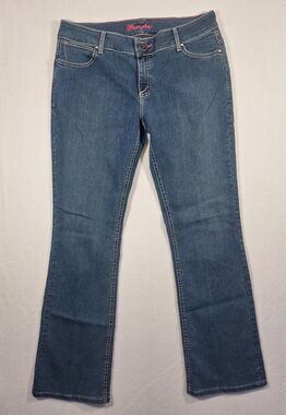 Wrangler Jeans Womens 13/14 x 34 Blue Denim Bootcut Instantly Slimming